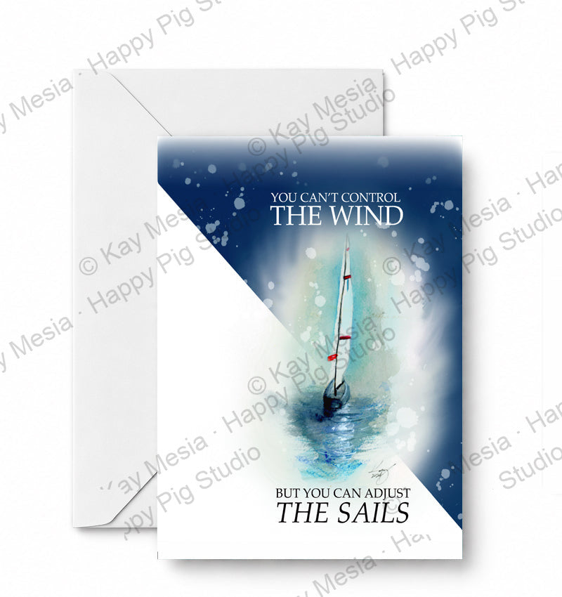 Adjust the Sails - CD-048-01-A2 approved card and envelope mockup