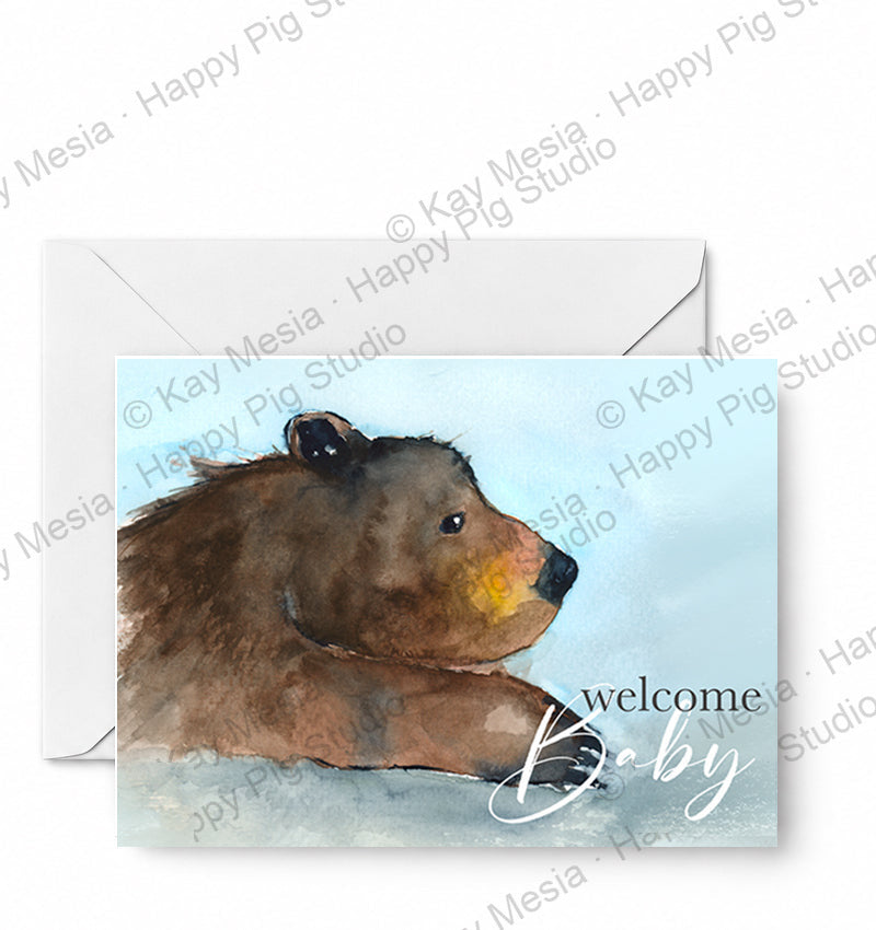 Welcome Baby - CD-135-01-A2 approved card and envelope mockup