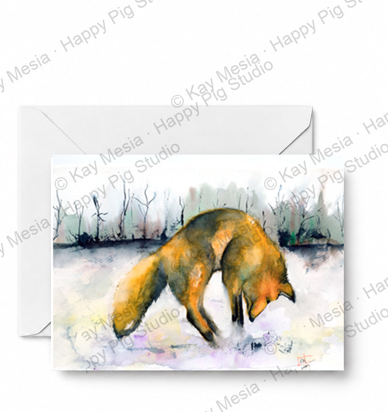 Pouncing Fox - CD-153-01-A2 approved card and envelope mockup