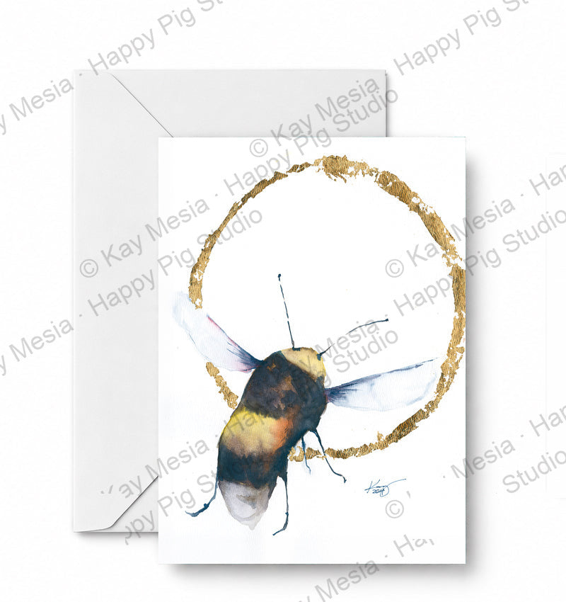 Bee in Circle - CD-155-01-A2 approved card and envelope mockup