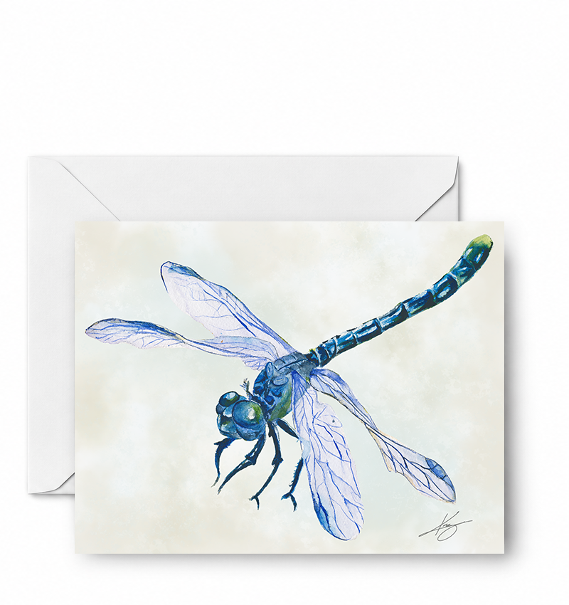 Blue Dragonfly - CD-177-01-A2 approved card and envelope mockup