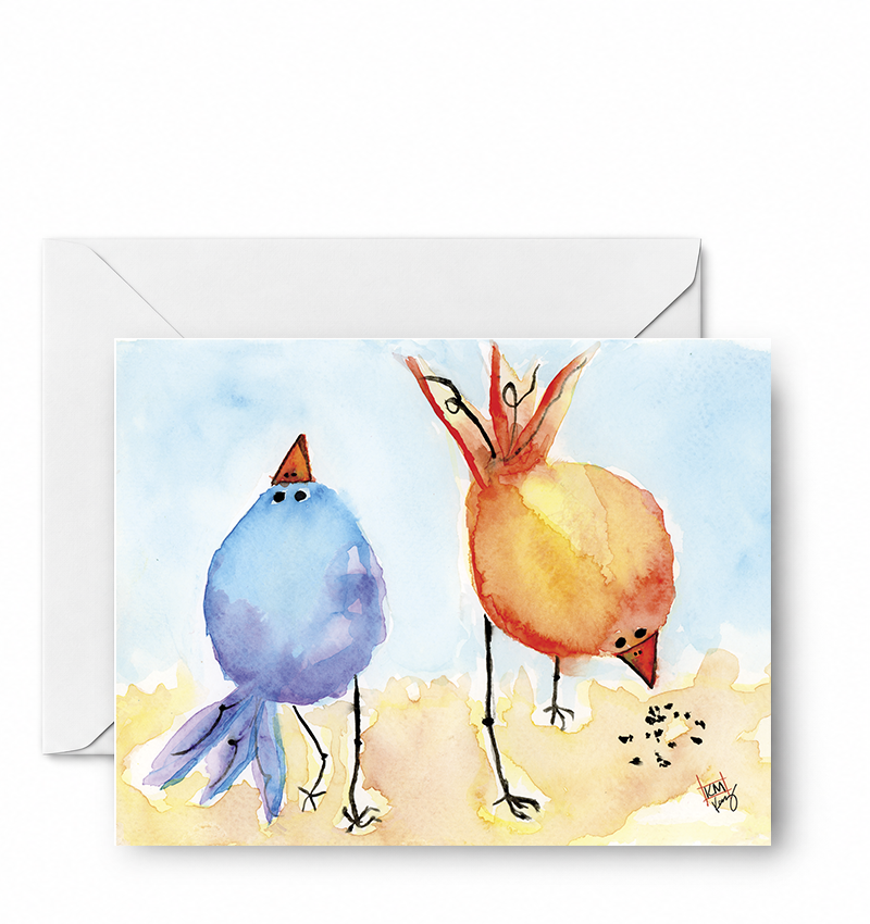 Two Happy Birds - CD-178-01-A2 approved card and envelope mockup