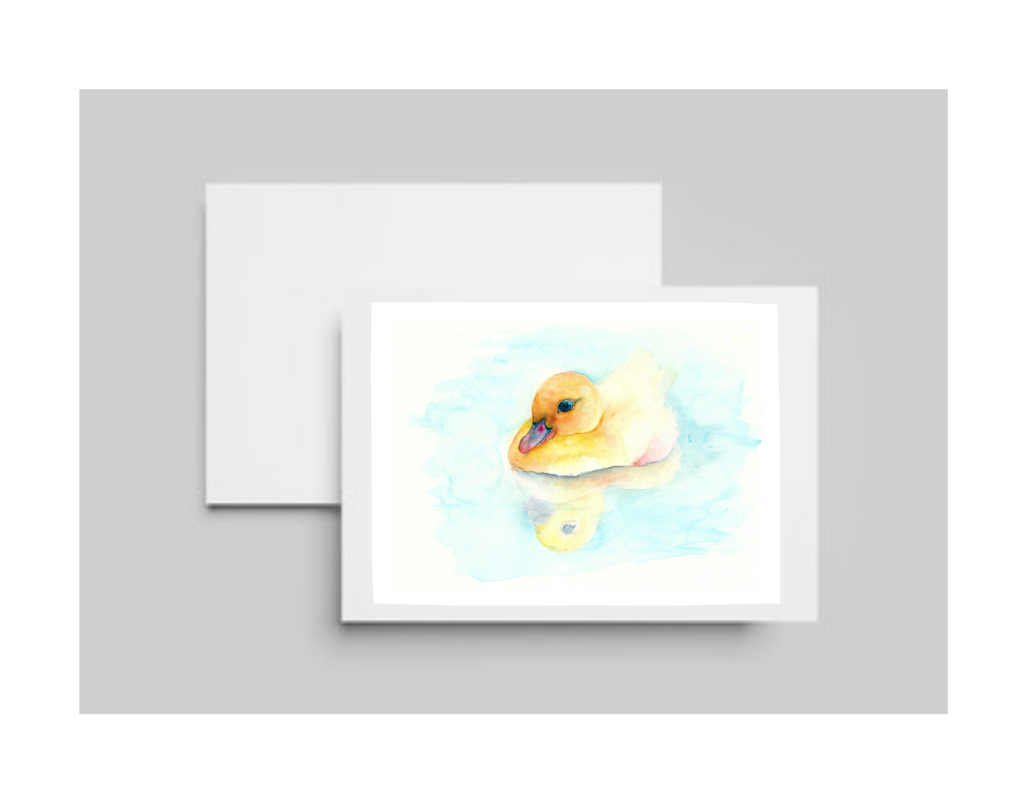 Baby Duck - Original watercolor design on a Greeting Card