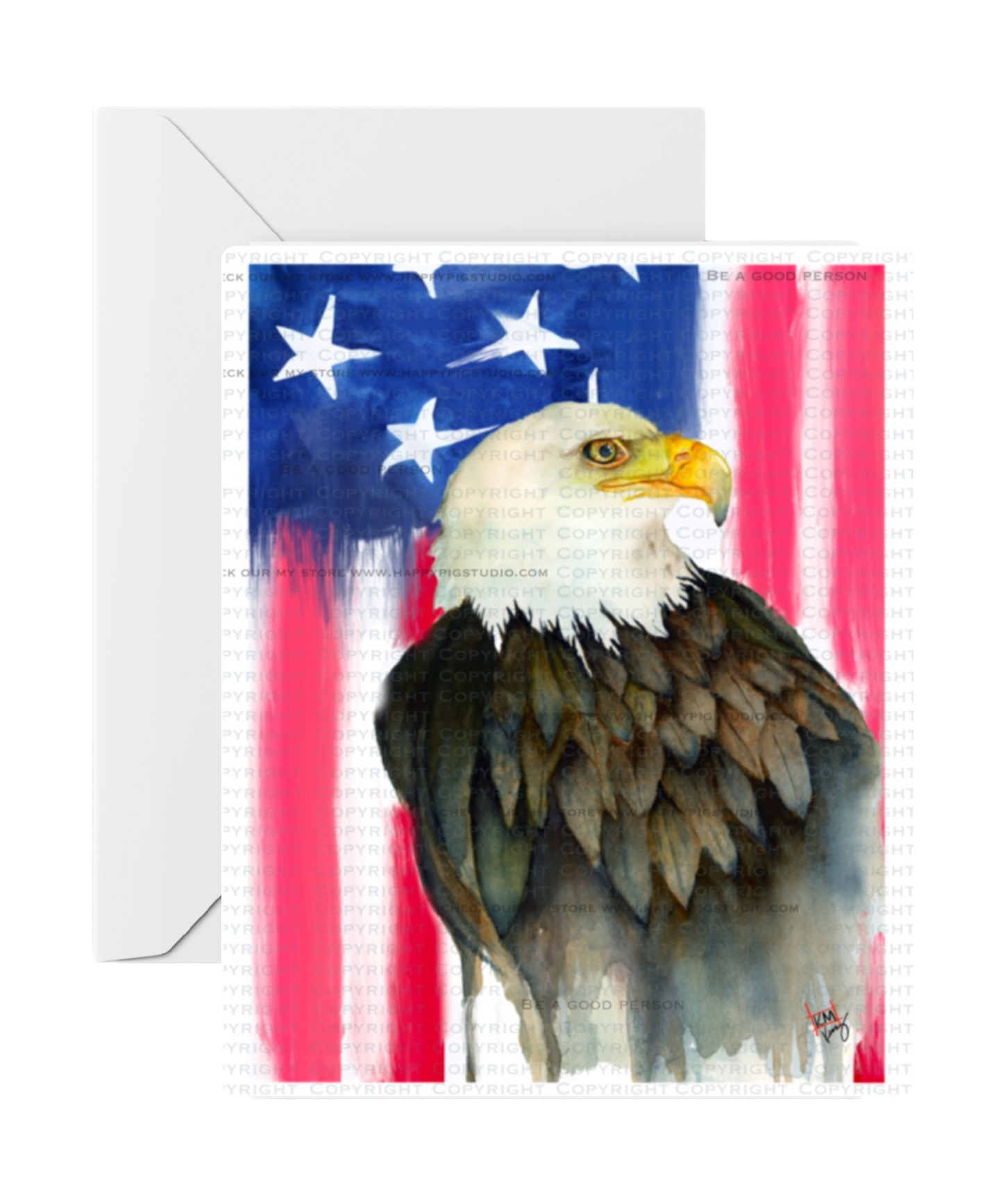 Eagle and a flag