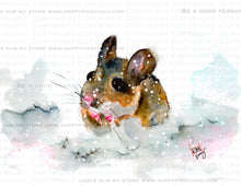 Load image into Gallery viewer, Scurried - a winter mouse; Greeting Card
