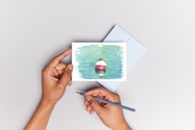 Load image into Gallery viewer, I’d Rather be Fishing -  Original watercolor design on a Greeting Card

