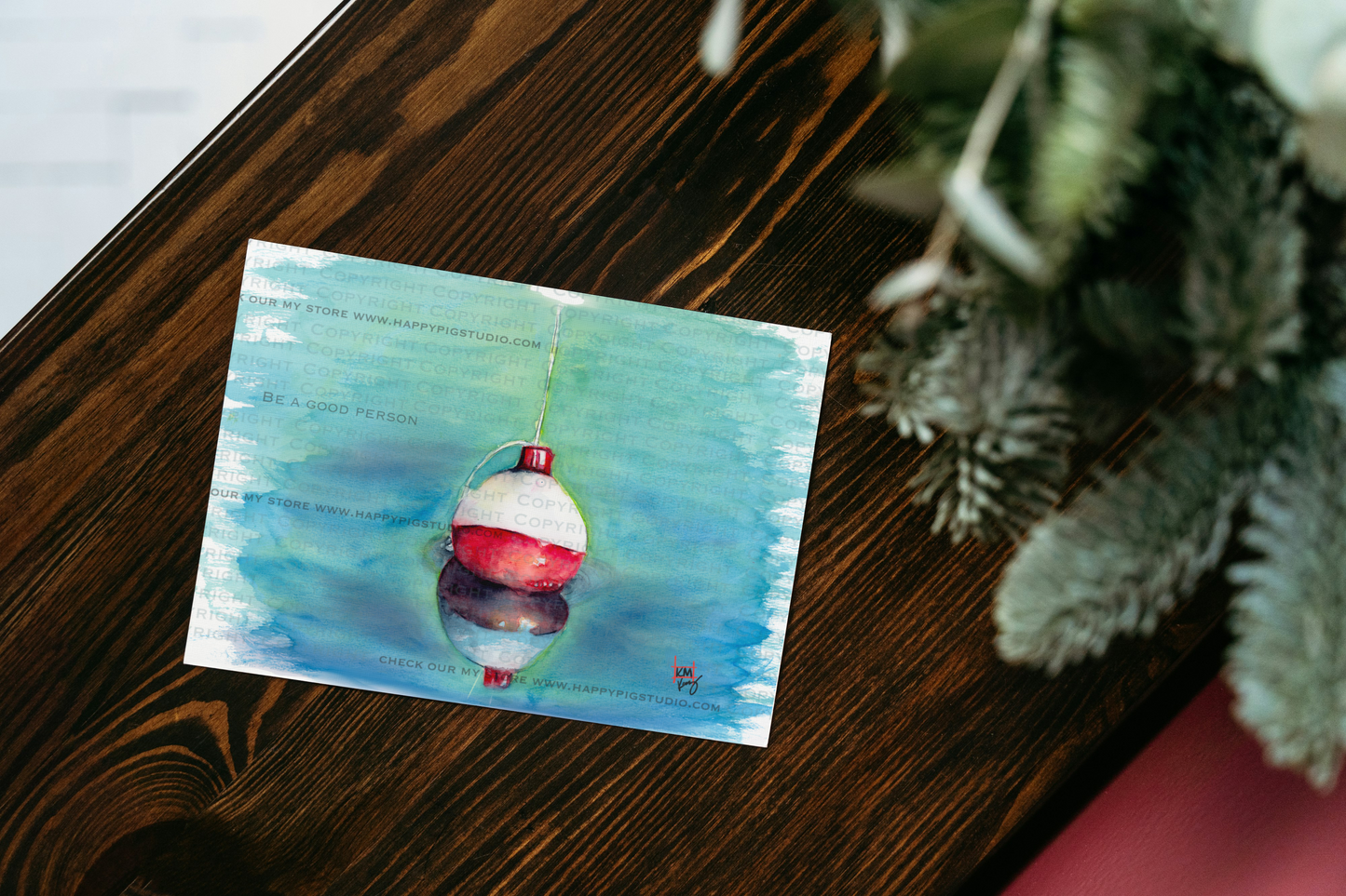I’d Rather be Fishing - Original watercolor design on a Greeting Card