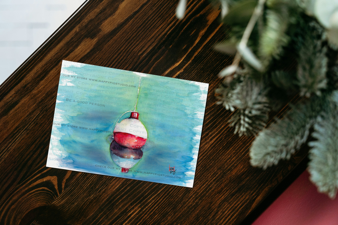 I’d Rather be Fishing -  Original watercolor design on a Greeting Card