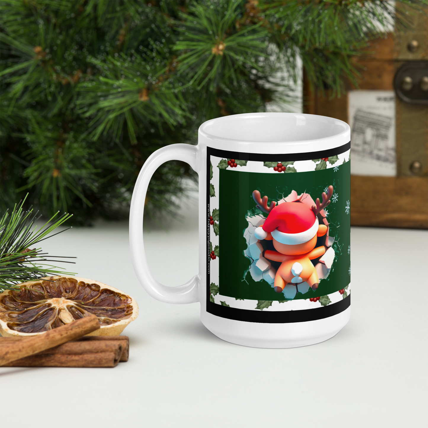 “Cheeky” Reindeer - break through mug.
