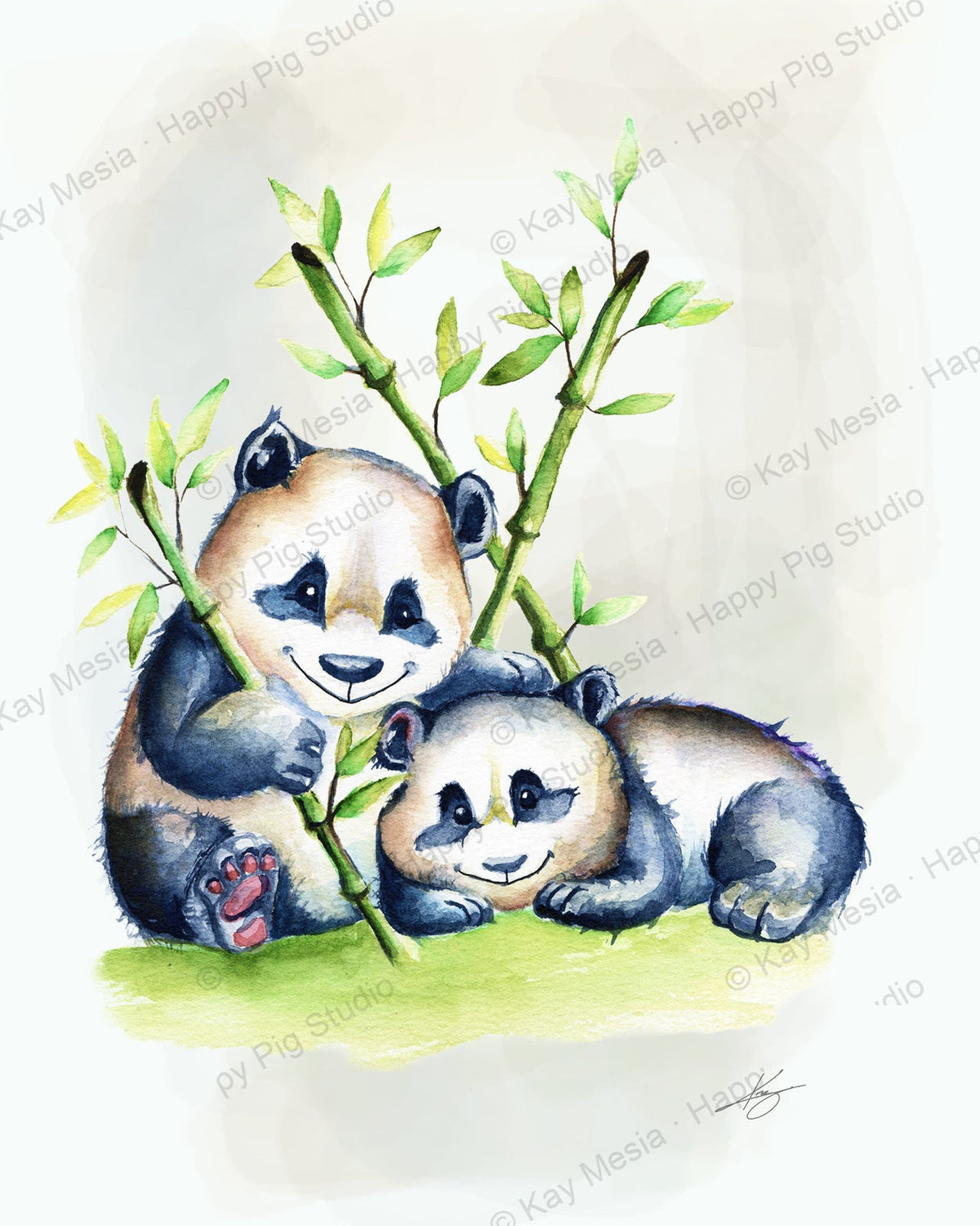 Pan and Das artwork by Kay Mesia on the Happy Pig Studio sticker listing.