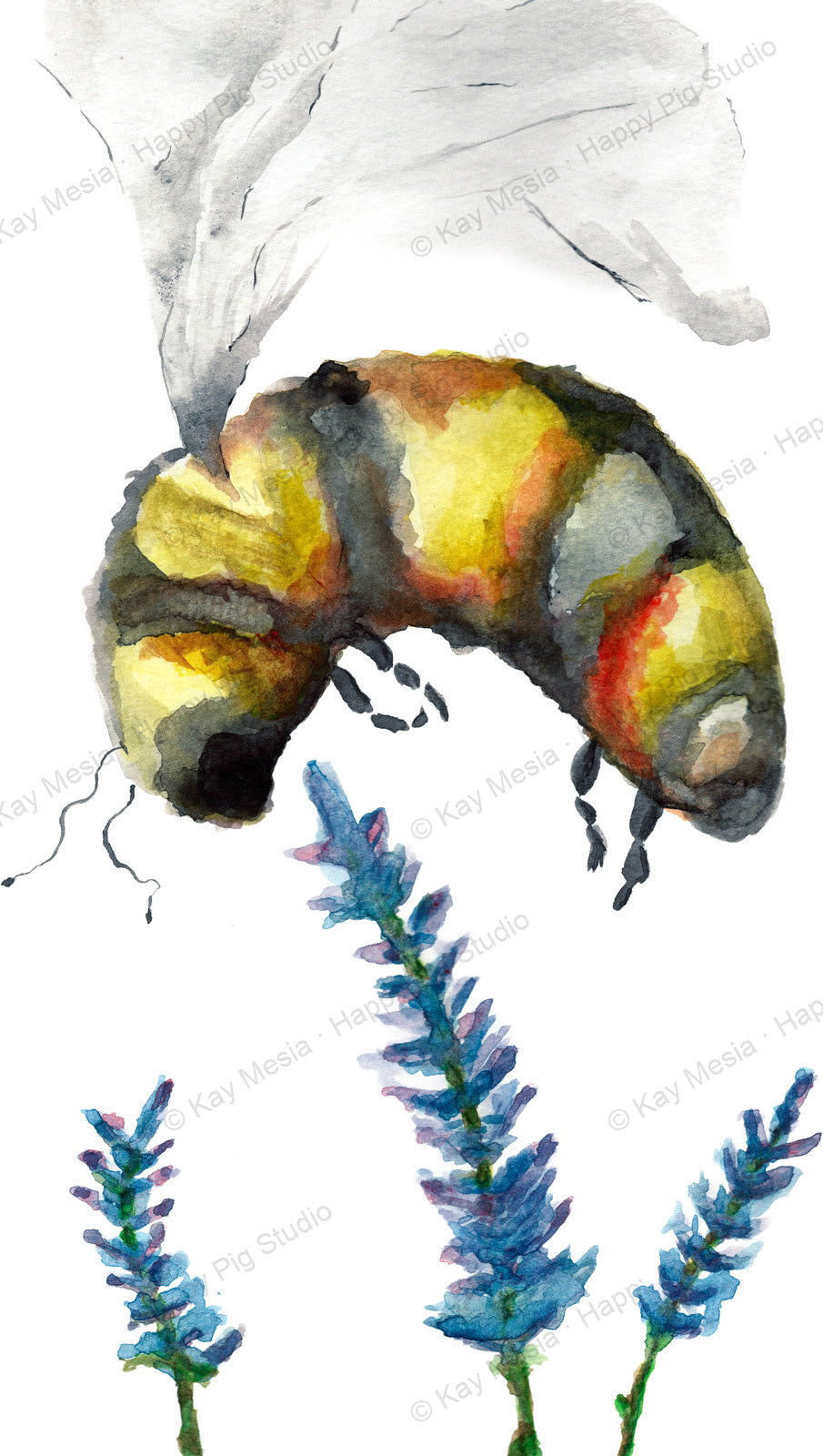 Bee with Flower fine-art print by Kay Mesia - artwork view
