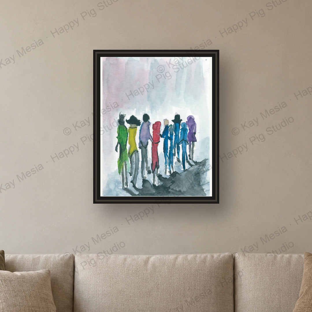Curtain Call fine-art print by Kay Mesia - framed room preview; print sold unframed