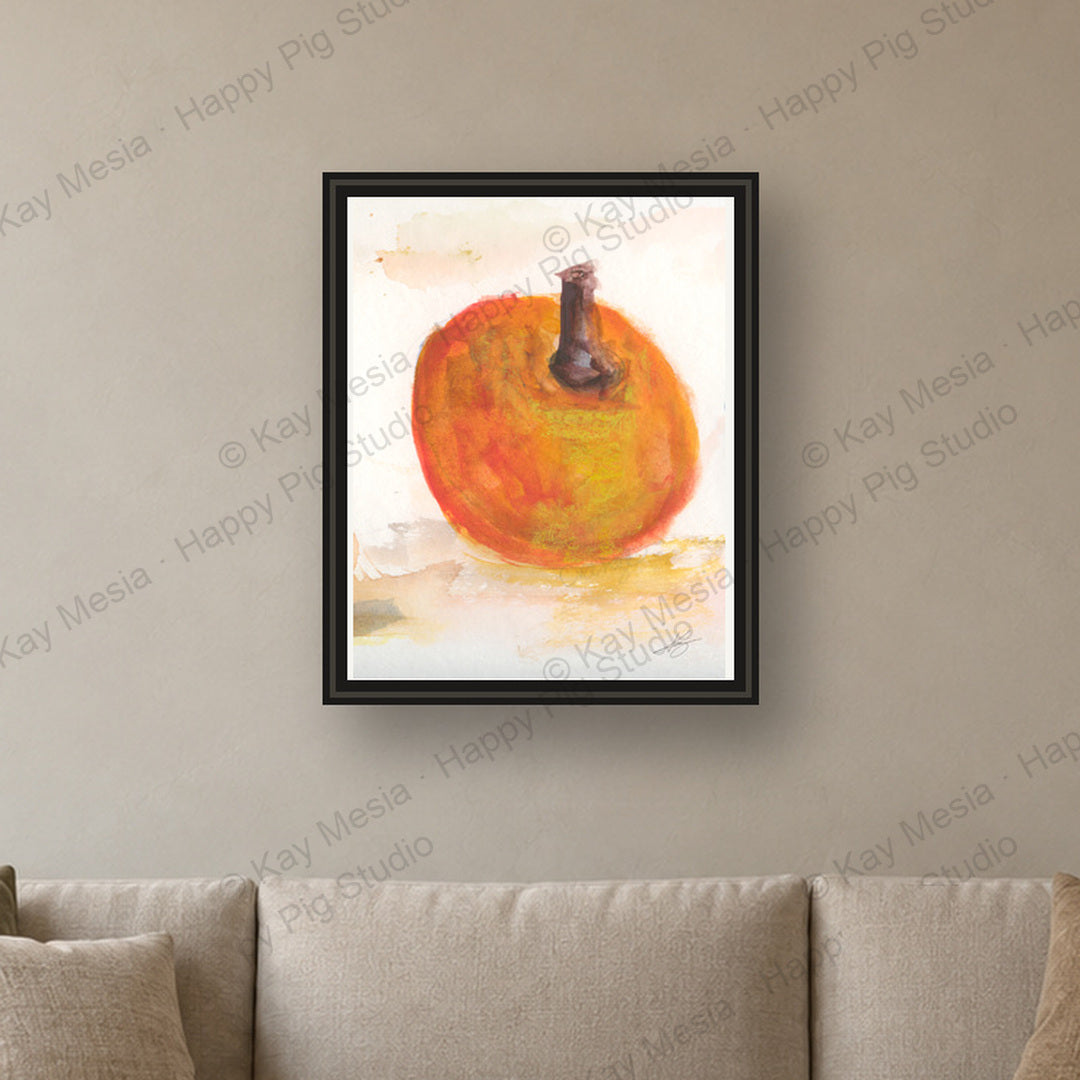Apple Study 3 fine-art print by Kay Mesia - framed room preview; print sold unframed