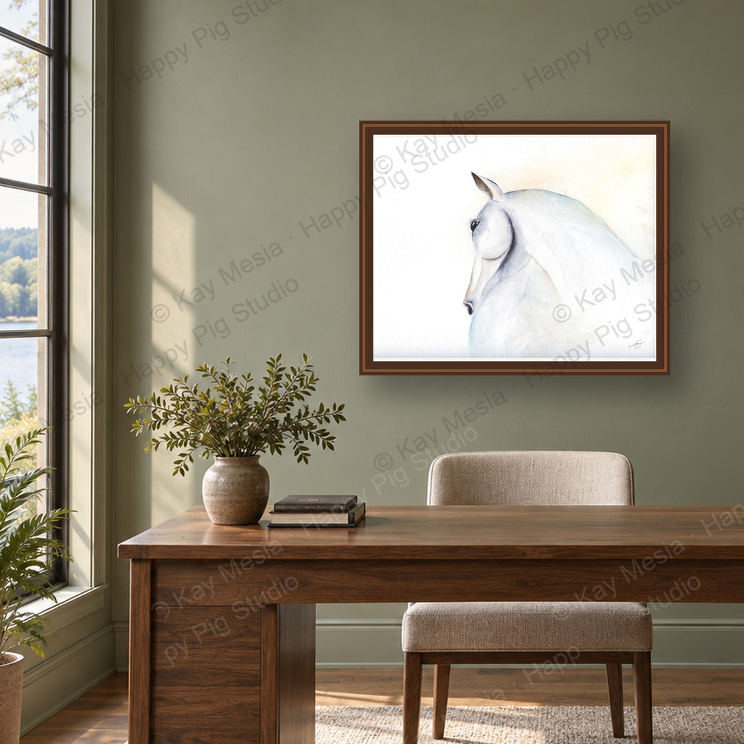 Still fine-art print by Kay Mesia - framed room preview; print sold unframed