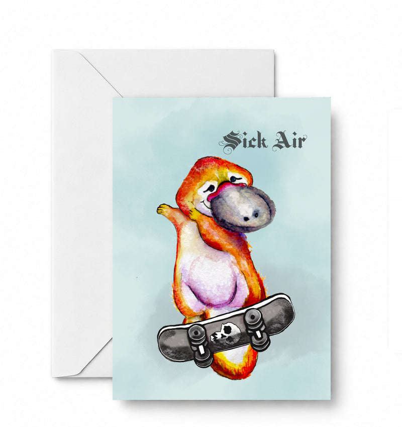 Oliver Sick Air greeting card and envelope mockup