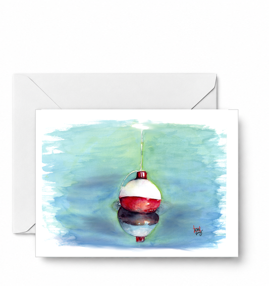 I’d Rather be Fishing - Original watercolor design on a Greeting Card - CD-029-01-A2 approved card and envelope mockup