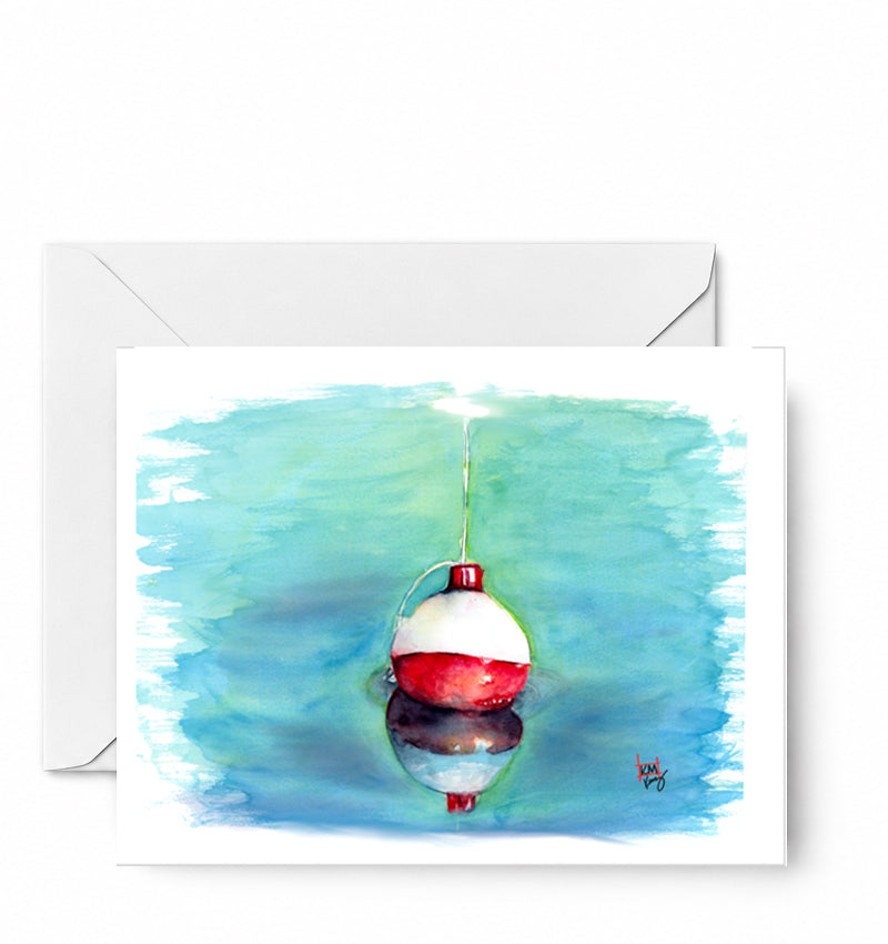 I’d Rather be Fishing -  Original watercolor design on a Greeting Card — included in the Gone Fishing curated 4-card set