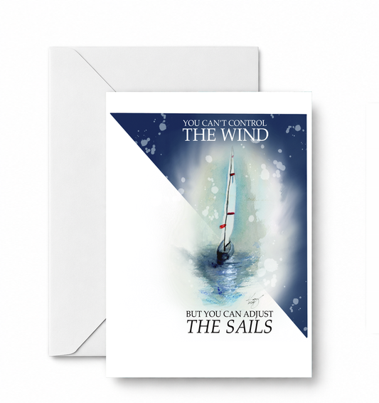 Adjust the Sails - CD-048-01-A2 approved card and envelope mockup