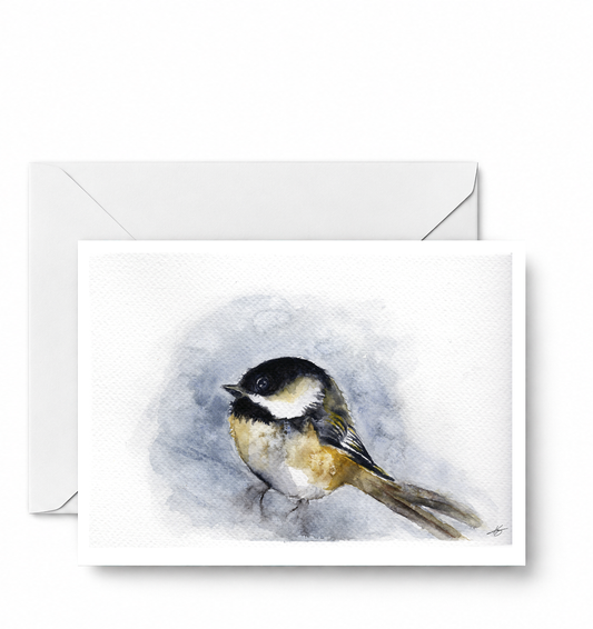Chickadee - CD-049-01-A2 approved card and envelope mockup