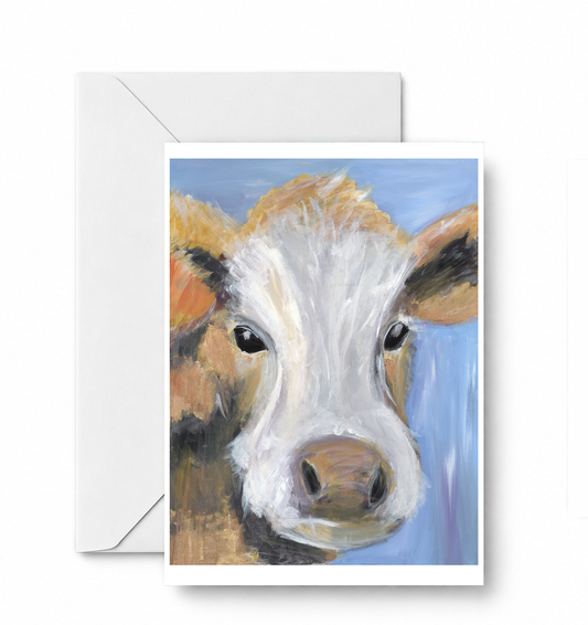 Cow - CD-051-01-A2 approved card and envelope mockup