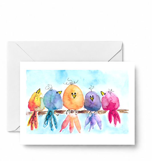 Birds on a Branch - CD-054-01-A2 approved card and envelope mockup