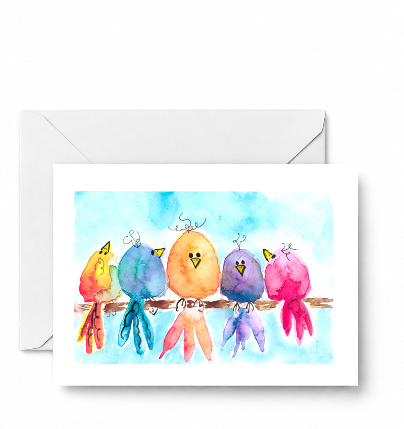 Birds on a Branch — CD-054-01-A2 approved greeting card image