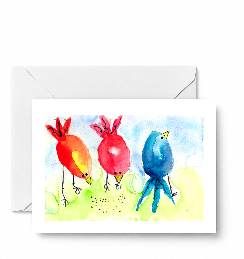 Birds searching — CD-055-01-A2 approved greeting card image