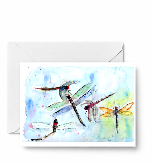Dragonfly - Original Greeting Card - CD-060-01-A2 approved card and envelope mockup
