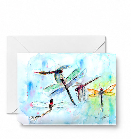 Dragonfly - Orginal Greeting Card - CD-060-01-A2 approved card and envelope mockup