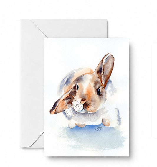 Rabbit - Original Greeting Card - CD-069-01-A2 approved card and envelope mockup