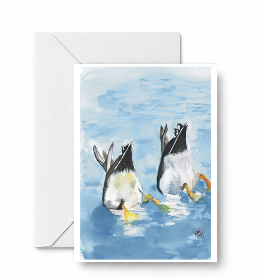 Duck Butts! Original Greeting Card - CD-072-01-A2 approved card and envelope mockup