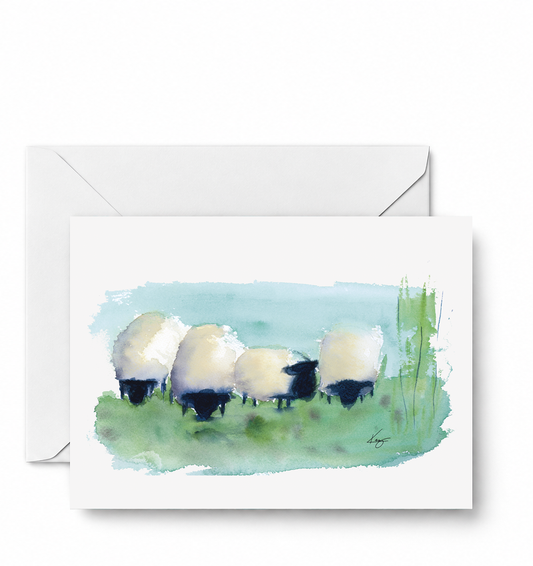 Sheep - CD-077-01-A2 approved card and envelope mockup