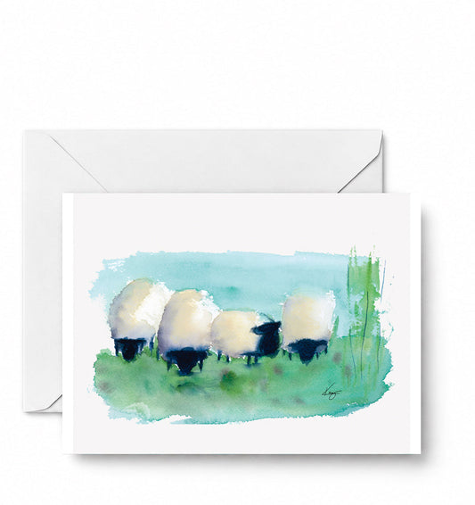 Sheep - CD-077-01-A2 approved card and envelope mockup