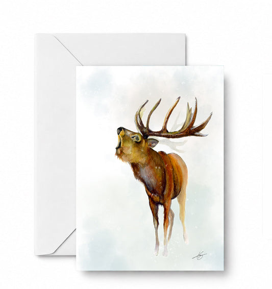Elk in the Morning - CD-084-01-A2 approved card and envelope mockup