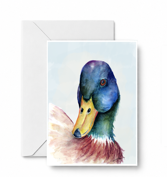 Mallard greeting card and envelope mockup