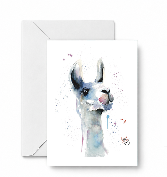 Spitting Llama - Greeting Card - CD-099-01-A2 approved card and envelope mockup
