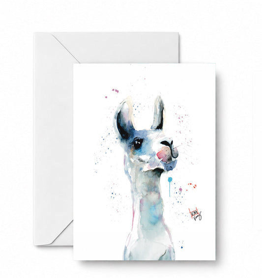 Spitting Llama - Greeting Card - CD-099-01-A2 approved card and envelope mockup