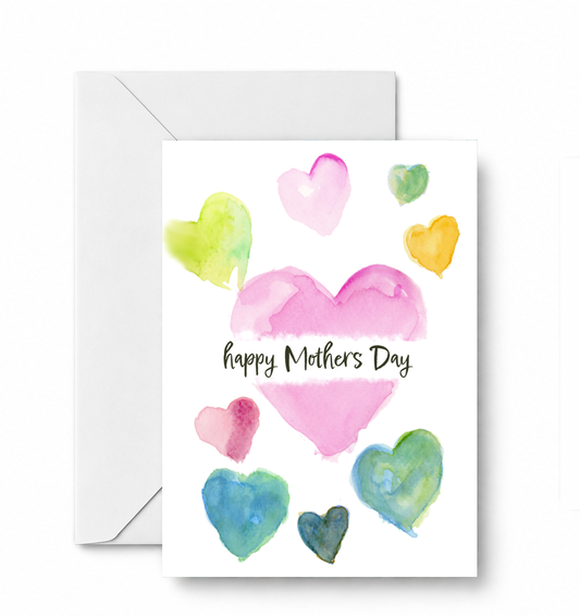 Happy Mothers Day w/Hearts - CD-130-01-A2 approved card and envelope mockup