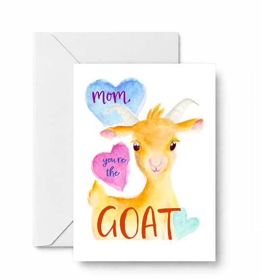 MOM - you’re the GOAT! - CD-132-01-A2 approved card and envelope mockup