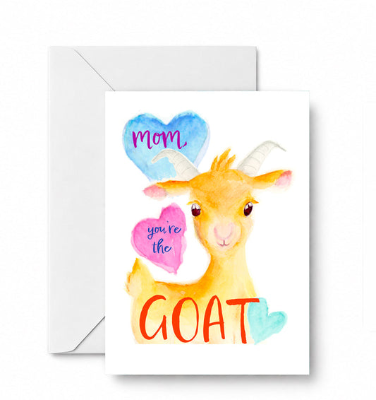 MOM - you’re the GOAT! - CD-132-01-A2 approved card and envelope mockup