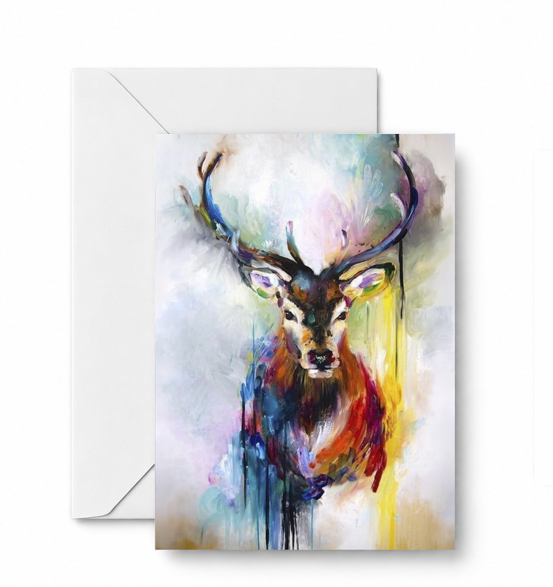Elk Abstract greeting card and envelope mockup