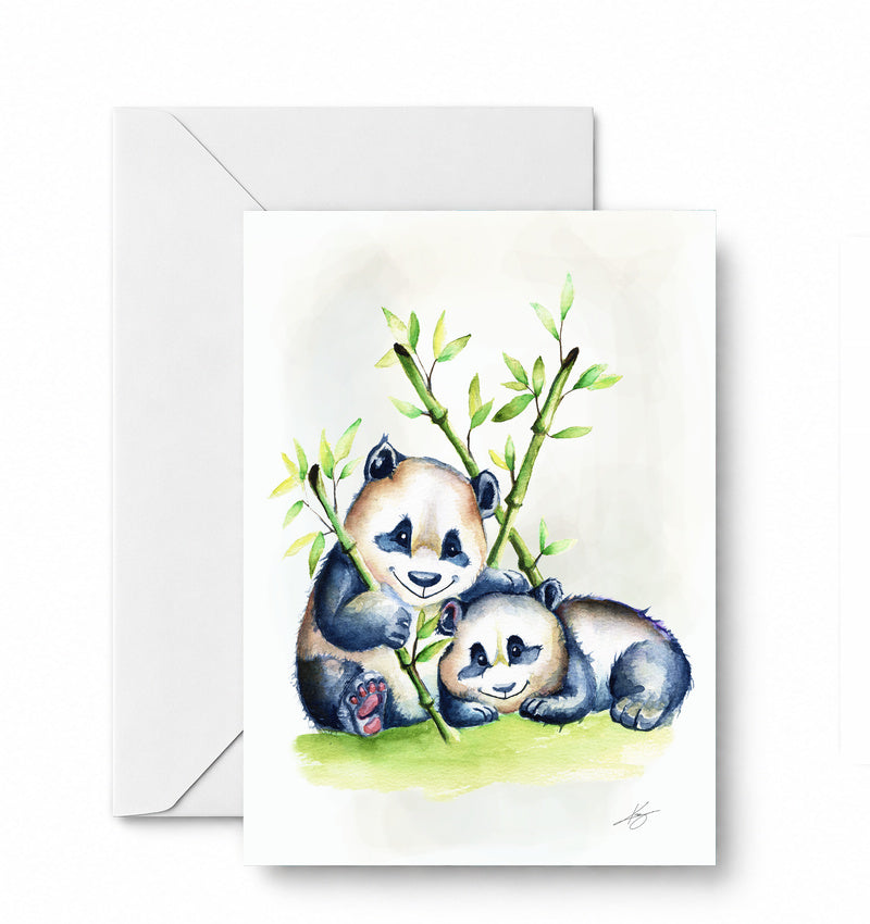 Pan and Das greeting card and envelope mockup