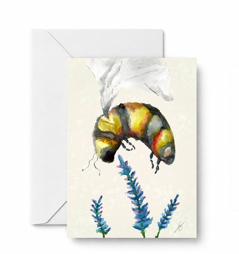 Bee with Flower — CD-152-01-A2 approved greeting card image