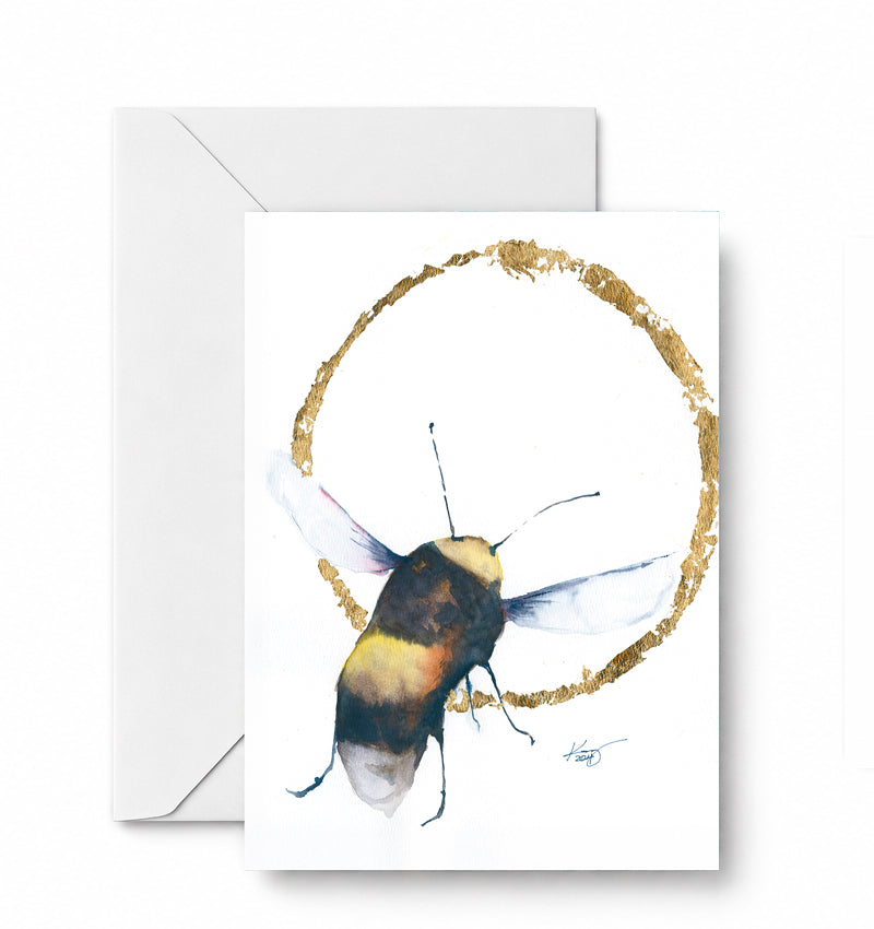 Bee in Circle — CD-155-01-A2 approved greeting card image