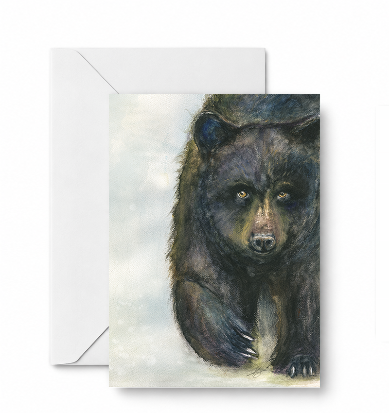 Black Bear — CD-160-01-A2 Founder-approved V2 card and envelope mockup