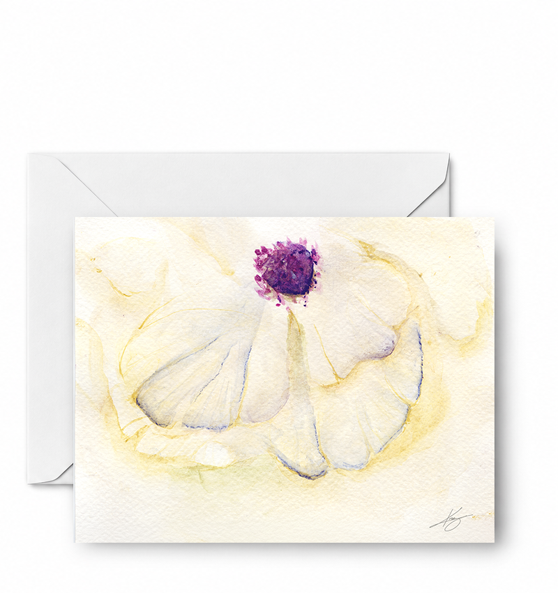 White Flower - CD-179-01-A2 approved card and envelope mockup
