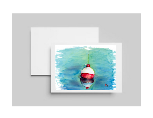 I’d Rather be Fishing -  Original watercolor design on a Greeting Card