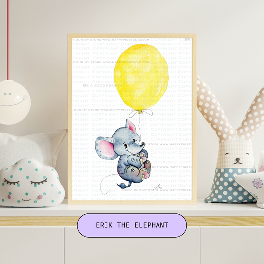 Erik the Elephant Print