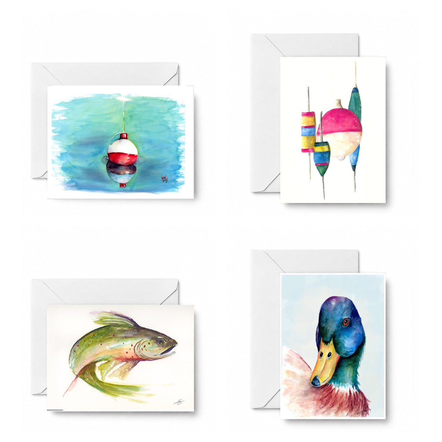 Gone Fishing curated four-card set
