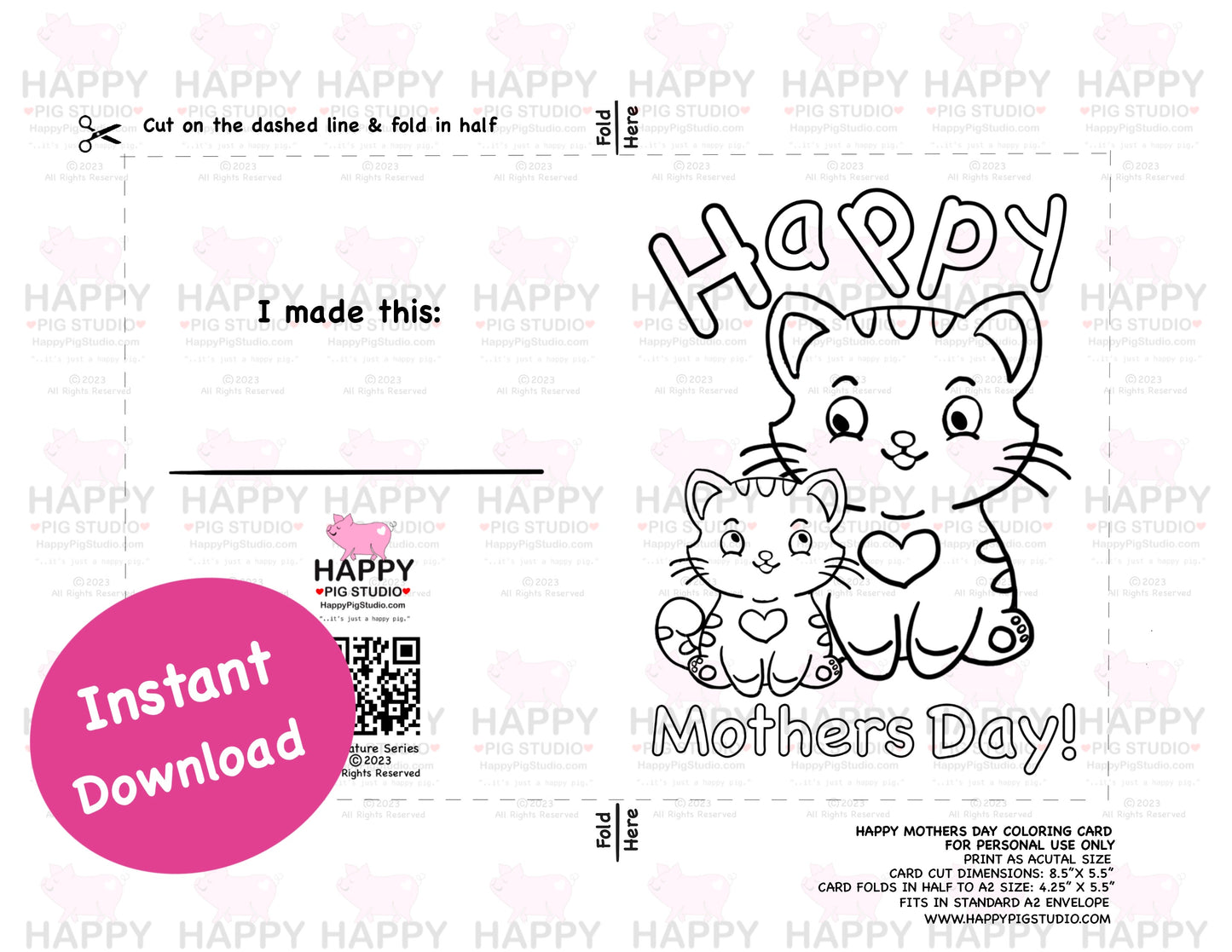 Mothers Day Card - Baby Kitty